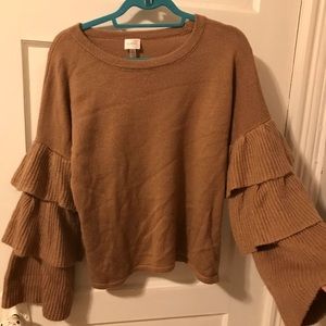 Ruffle bell sleeve sweater (mauve)